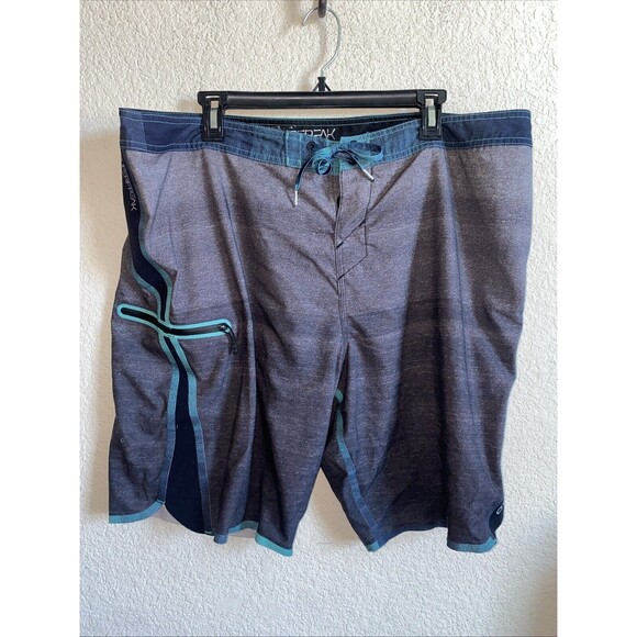 ONeill Board Swim Shorts Men 40 Superfreak Surf Beach Stretch Zip Pocket Gray - Picture 1 of 10
